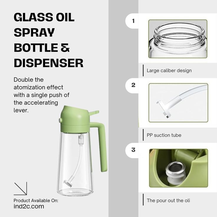 2-in-1 Oil Spray & Pour Jug – Dual Function Glass Oil Dispenser - 30% OFF Limited Offer