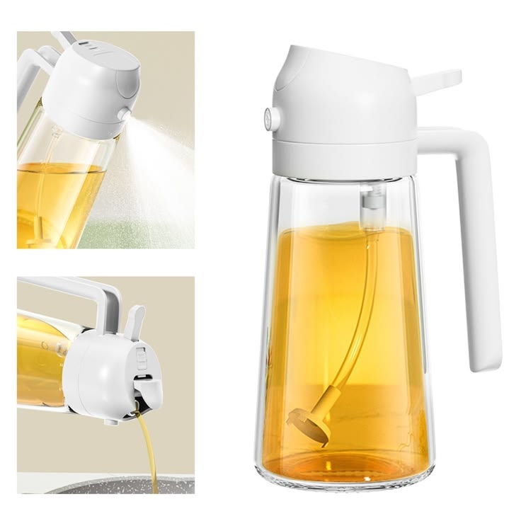 2-in-1 Oil Spray & Pour Jug – Dual Function Glass Oil Dispenser - 30% OFF Limited Offer