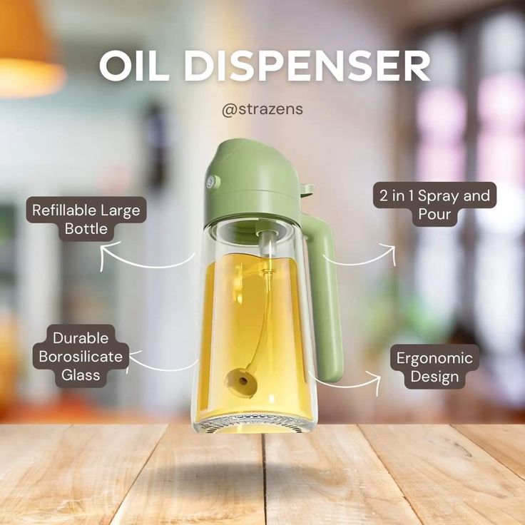 2-in-1 Oil Spray & Pour Jug – Dual Function Glass Oil Dispenser - 30% OFF Limited Offer